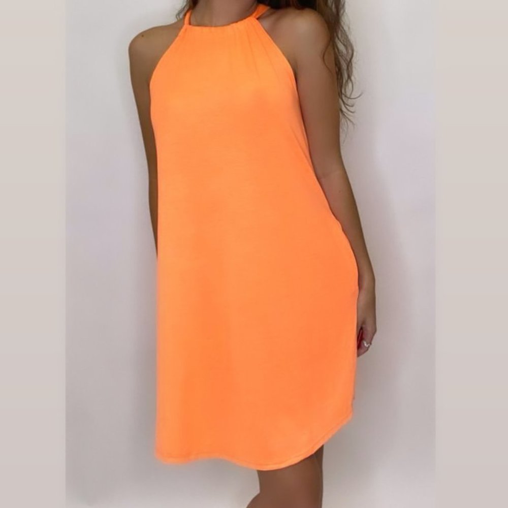 Casual Women's Summer Boho Beach Dress Sleeveless Sundresses with Pockets - Picture 5 of 5